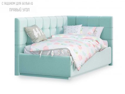 Кровать Nuvola Sabina угловая Velutto 14 (с подъемным механизмом) 180х190