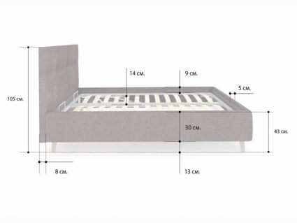 Кровать Сонум Bella Кашемир Синий 80х190