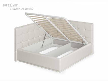 Кровать Nuvola Sabina угловая Velutto 26 (с подъемным механизмом)