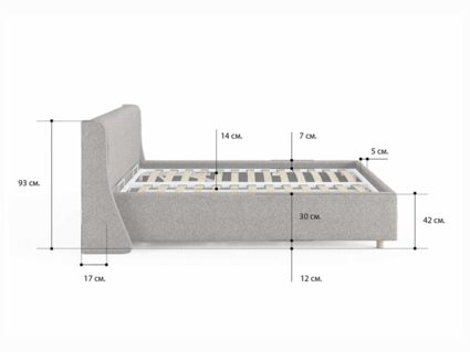 Кровать Сонум Barcelona Кашемир Горчичный (с подъемным механизмом) 120х200