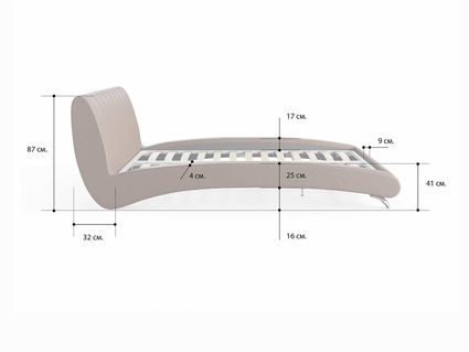 Кровать Сонум Verona Рогожка Деним 180х200